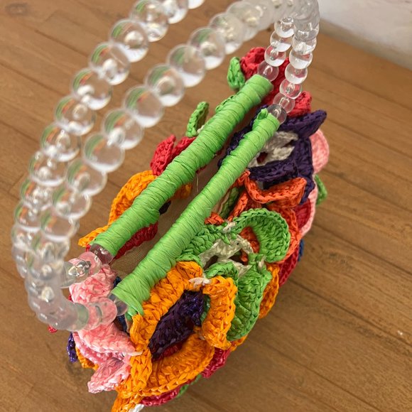 Bright Colored Crochet Purse/Handbag - Handmade 90's - Picture 5 of 10